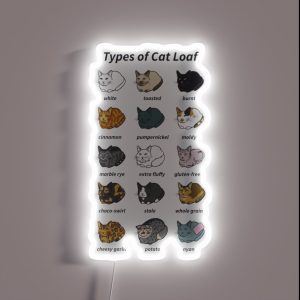 The Types Of Cat Loaf RGB Neon Sign