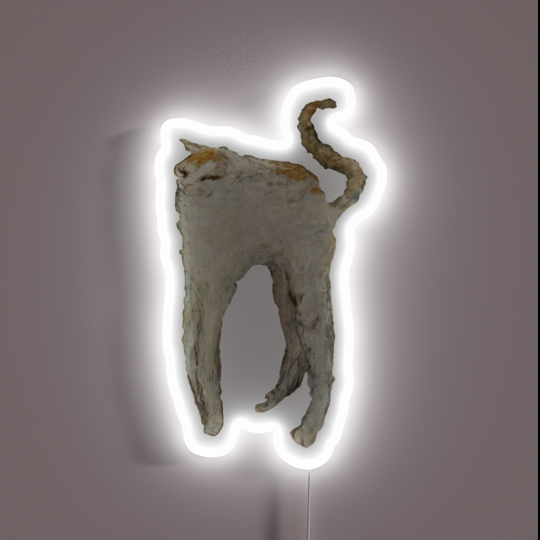 The White Cat Le Chat Blanc RGB Neon Sign The White Cat Le Chat Blanc RGB Neon Sign