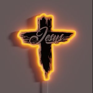 The Word Love With Heart And Cross 3 RGB Neon Sign