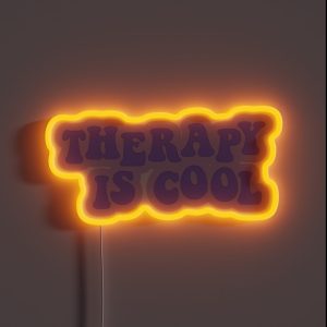 Therapy Is Cool Purple RGB Neon Sign