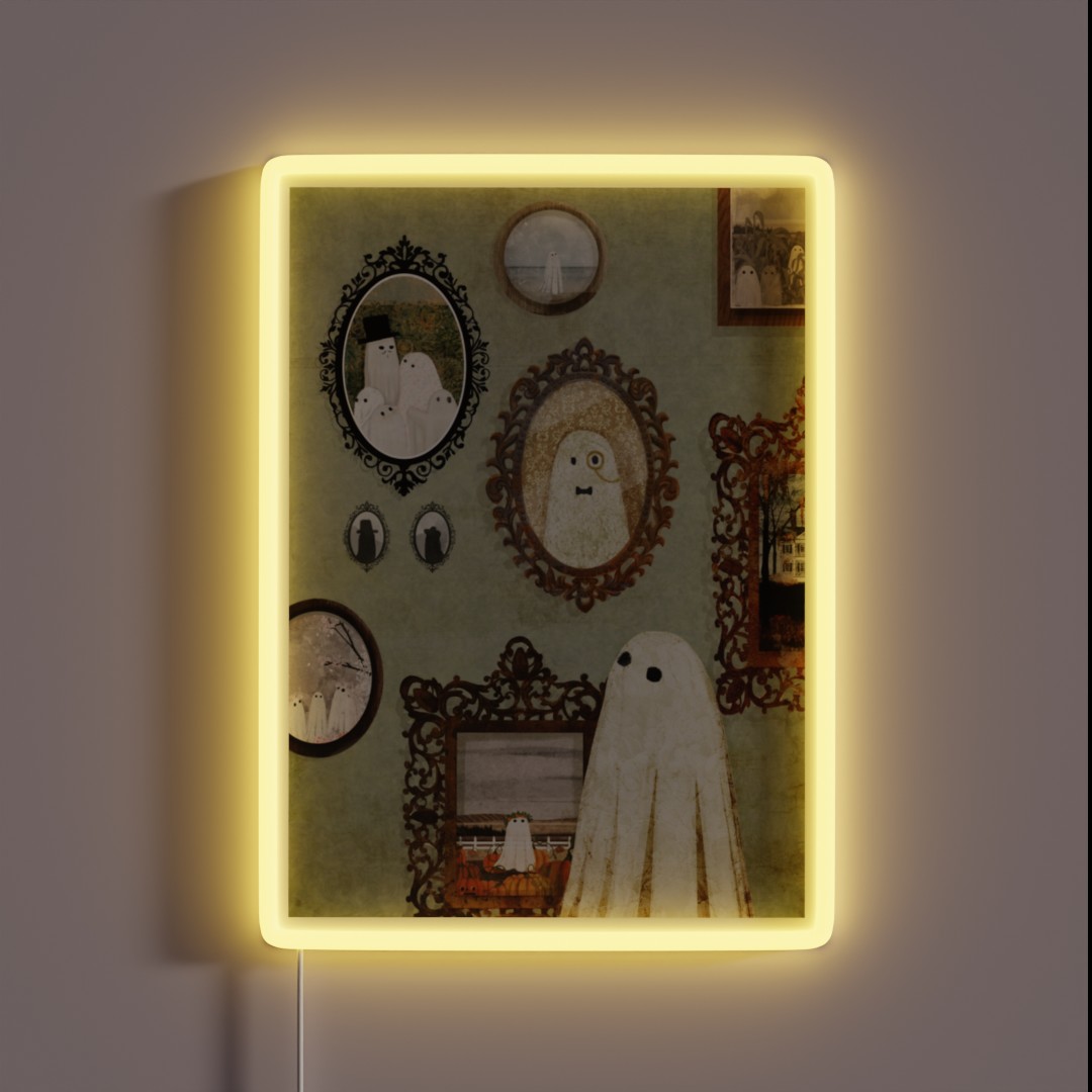 There S A Ghost In The Portrait Gallery RGB Neon Sign There S A Ghost In The Portrait Gallery RGB Neon Sign