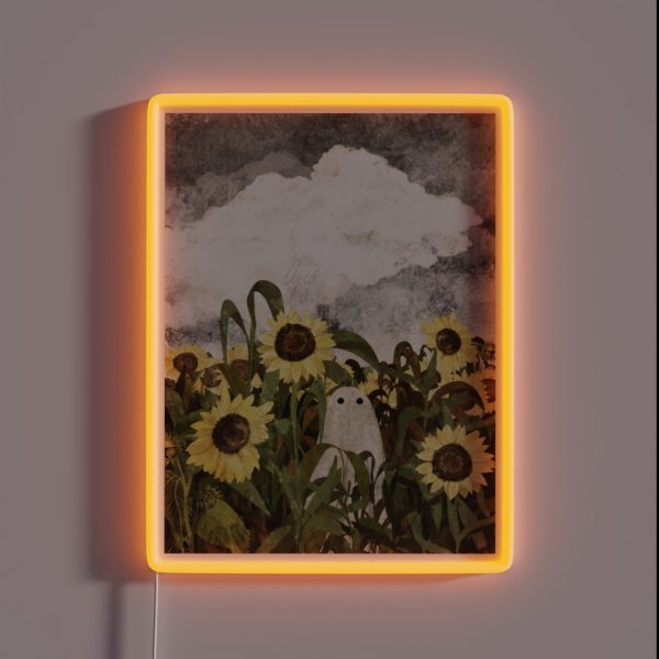 There S A Ghost In The Sunflower Field Again RGB Neon Sign