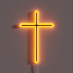 Thin Plain Cross RGB Neon Sign