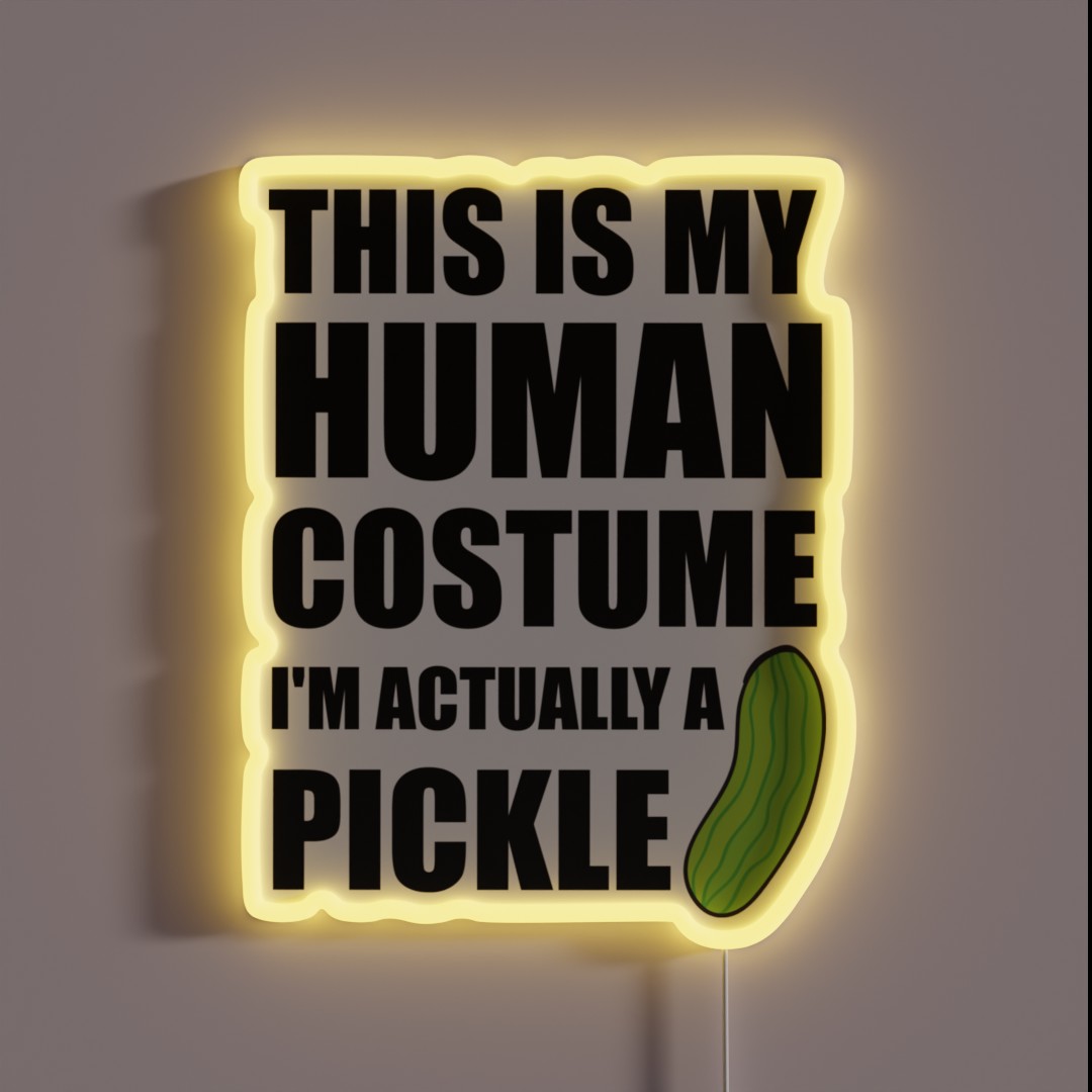 This Is My Human Costume I M Actually A Pickle RGB Neon Sign This Is My Human Costume I M Actually A Pickle RGB Neon Sign