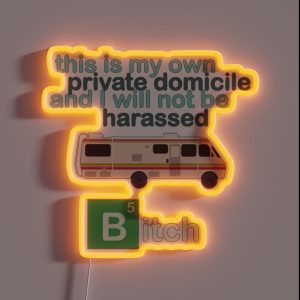 This Is My Own Private Domicile And I Will Not Be Harassed Bitch Jesse Pinkman Breaking Bad RGB Neon Sign