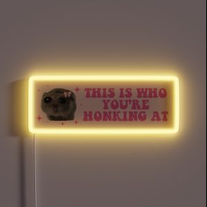 This Is Who You Are Honking At Sad Hamster Bumper RGB Neon Sign