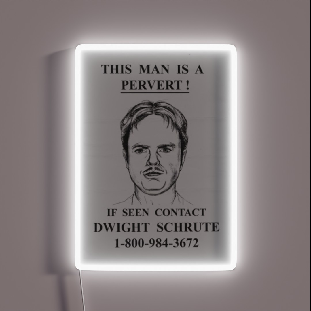 This Man Is A Pervert Dwight Schrute The RGB Neon Sign This Man Is A Pervert Dwight Schrute The RGB Neon Sign