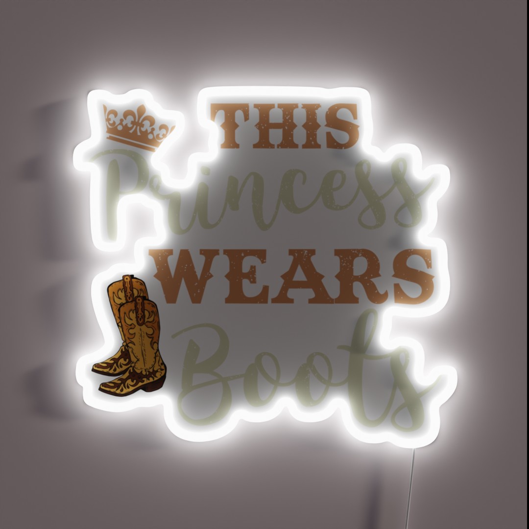 This Princess Wears Boots Country Cowgirl RGB Neon Sign This Princess Wears Boots Country Cowgirl RGB Neon Sign
