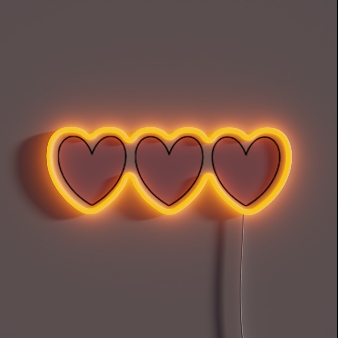 Three Hearts RGB Neon Sign Three Hearts RGB Neon Sign