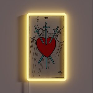 Three Of Swords Tarot RGB Neon Sign