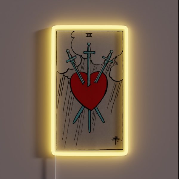 Three Of Swords Tarot RGB Neon Sign