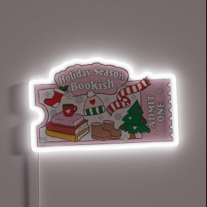 Ticket Bookish Holiday Season Christmas Kindle For Book Lovers Winter RGB Neon Sign