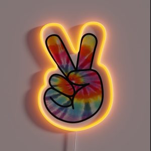 Tie Dye Peace Sign RGB Neon Sign