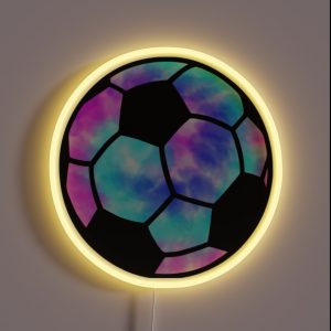 Tie Dye Soccer Ball RGB Neon Sign