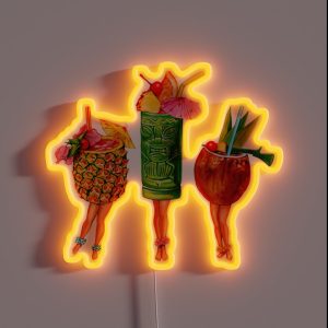 Tiki Cocktail Pin Ups RGB Neon Sign