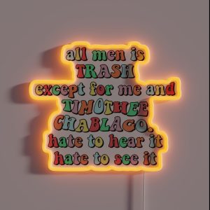 Tiktok All Men Is Trash RGB Neon Sign