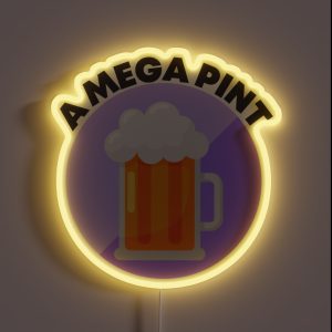 Time For A Mega Pint Cup Of Beer RGB Neon Sign Time For A Mega Pint Cup Of Beer RGB Neon Sign