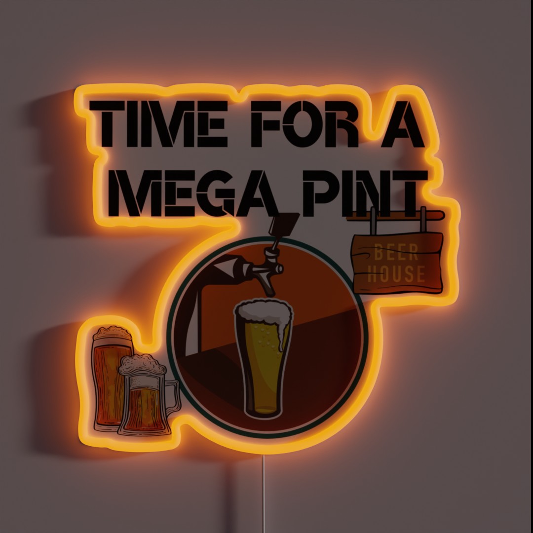 Time For Mega Pint RGB Neon Sign Time For Mega Pint RGB Neon Sign