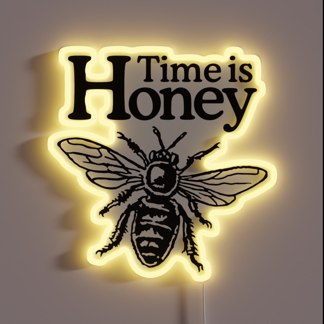 Time Is Honey Beekeeper Quote Design RGB Neon Sign Time Is Honey Beekeeper Quote Design RGB Neon Sign