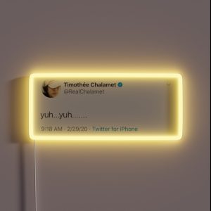Timothee Chalamet Yuh Yuh Tweet RGB Neon Sign