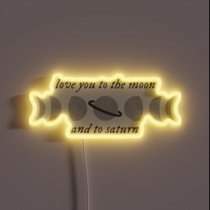 To The Moon And To Saturn RGB Neon Sign