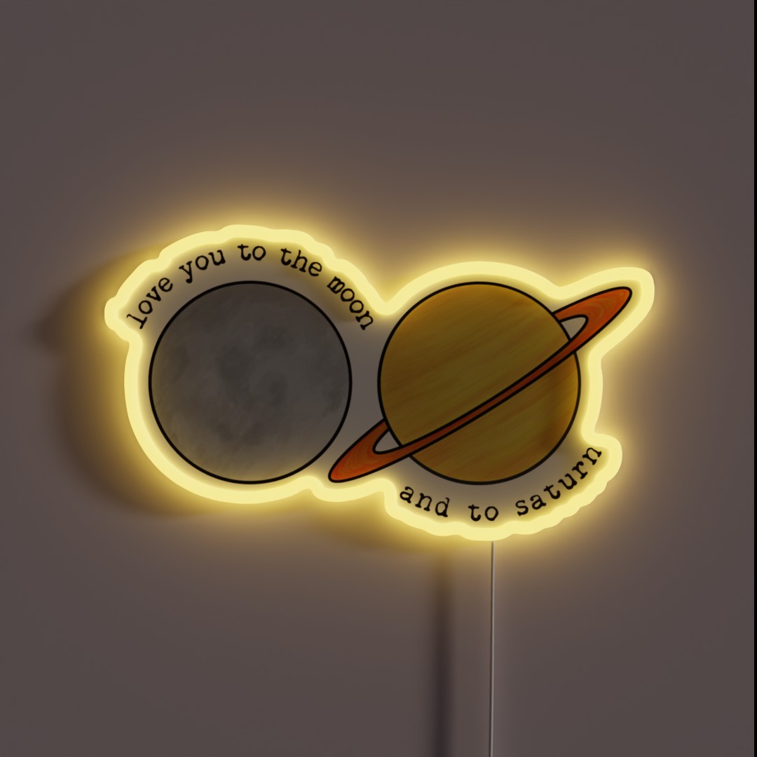 To The Moon And To Saturn RGB Neon Sign To The Moon And To Saturn RGB Neon Sign