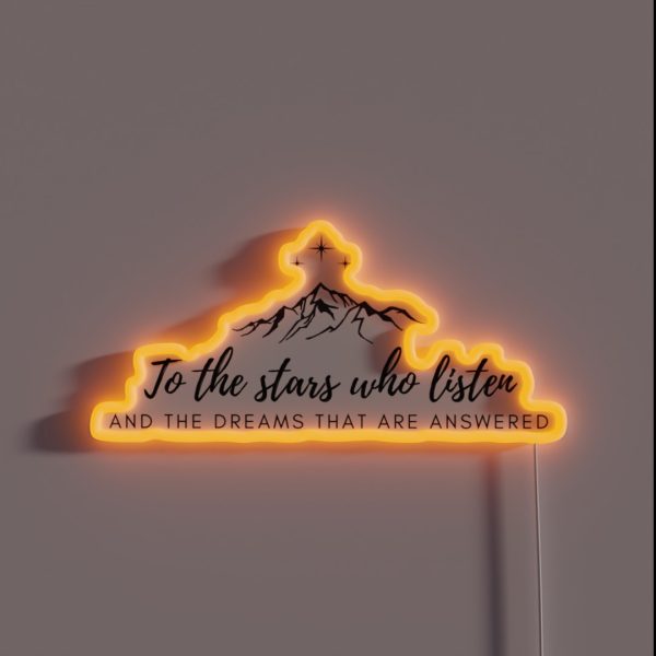To The Stars Who Listen Minimalist Print RGB Neon Sign