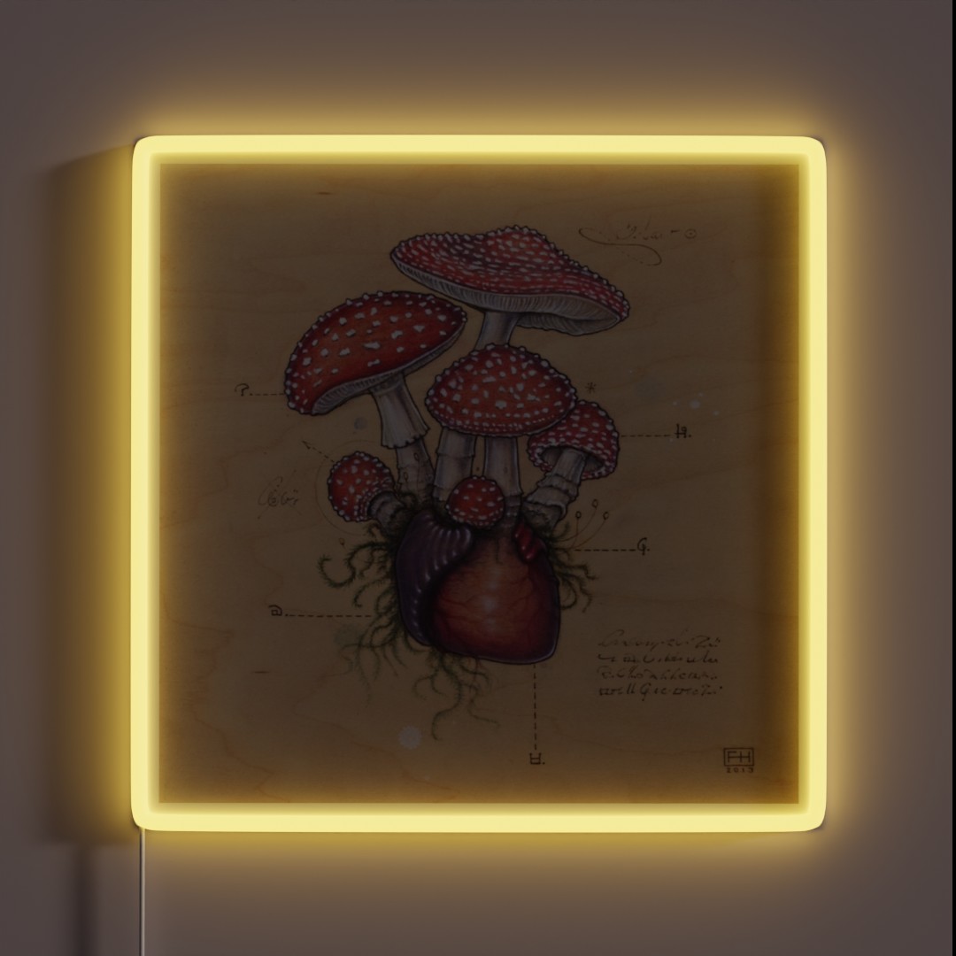Toadstool Heart Amanita Muscaria RGB Neon Sign Toadstool Heart Amanita Muscaria RGB Neon Sign