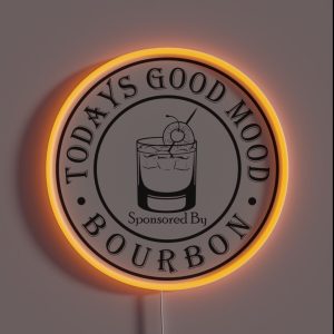 Todays Good Mood Sponsored By Bourbon RGB Neon Sign Todays Good Mood Sponsored By Bourbon RGB Neon Sign