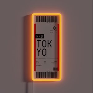 Tokyo Boarding Pass RGB Neon Sign