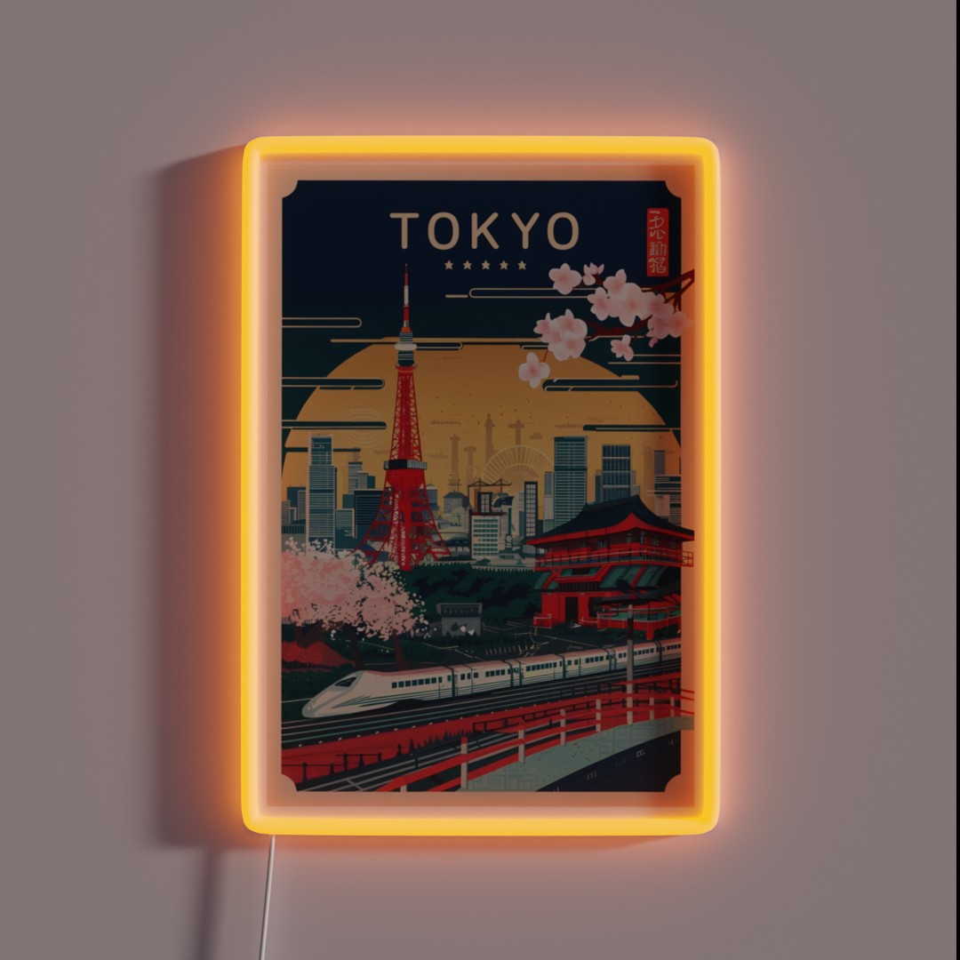 Tokyo Travel Poster RGB Neon Sign Tokyo Travel Poster RGB Neon Sign