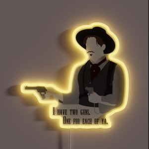 Tombstone Two Guns RGB Neon Sign