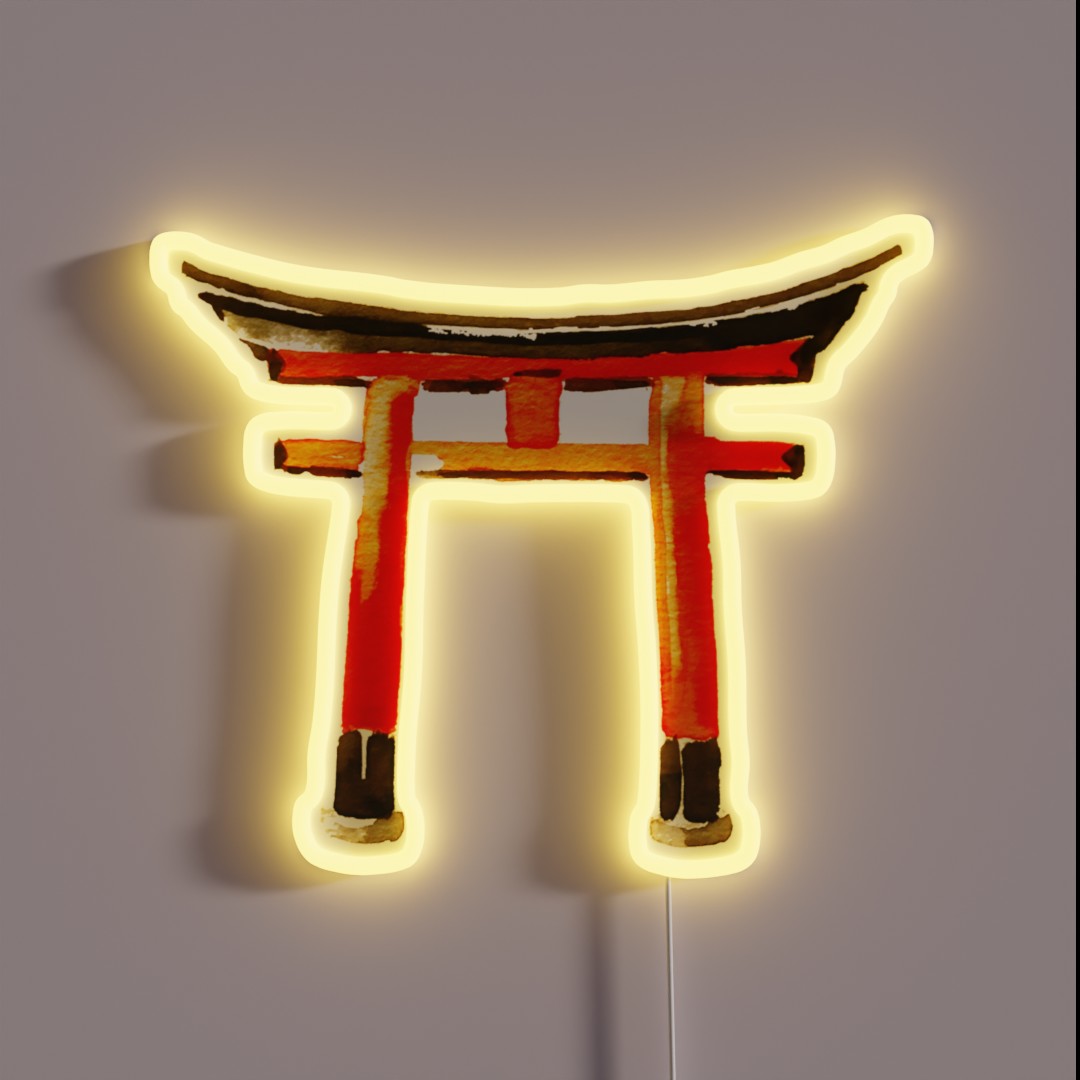 Torii Japan Design Kyoto Drawing RGB Neon Sign Torii Japan Design Kyoto Drawing RGB Neon Sign