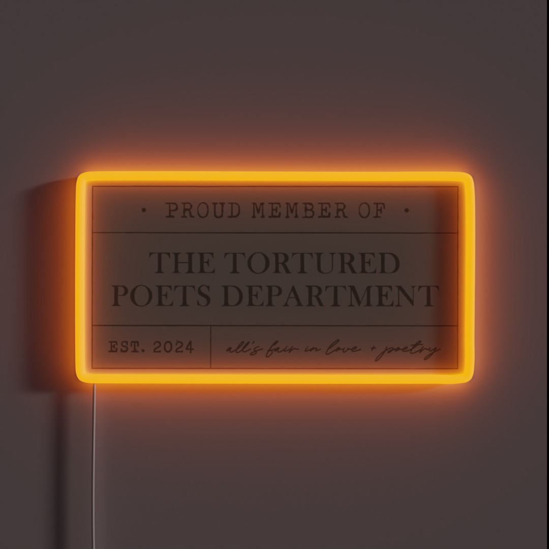 Tortured Poets Department Member RGB Neon Sign Tortured Poets Department Member RGB Neon Sign