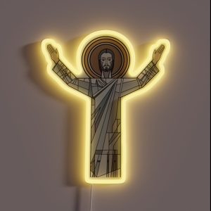 Touchdown Jesus RGB Neon Sign Touchdown Jesus RGB Neon Sign