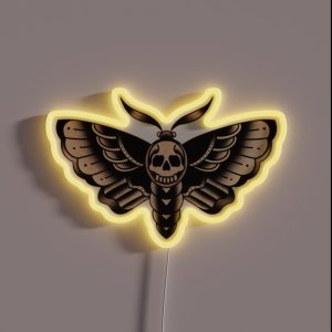 Traditional Death Head Moth RGB Neon Sign