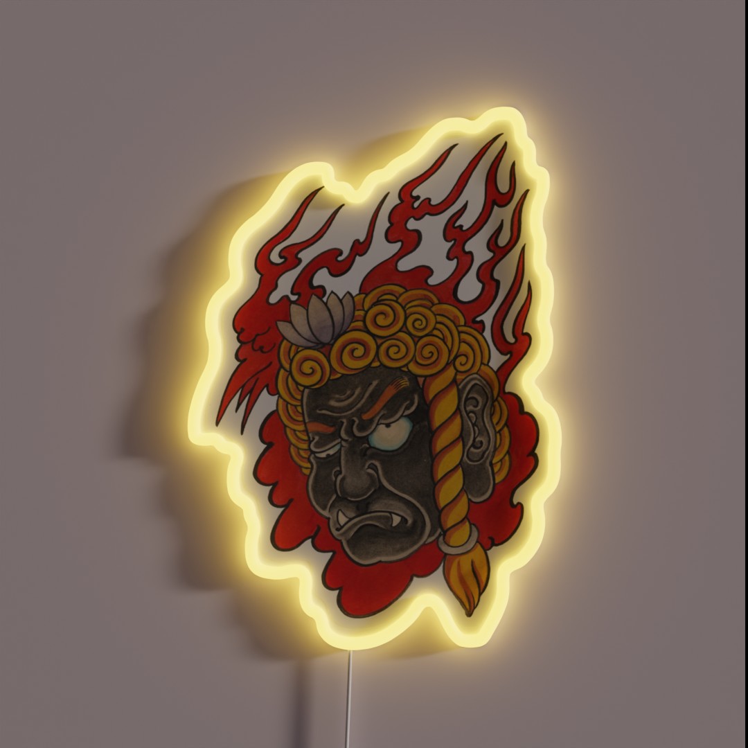 Traditional Japanese Irezumi Fudo Myo RGB Neon Sign Traditional Japanese Irezumi Fudo Myo RGB Neon Sign