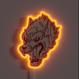 Traditional Red Wolf RGB Neon Sign Traditional Red Wolf RGB Neon Sign