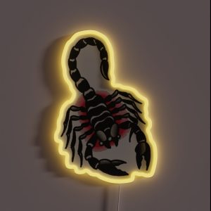 Traditional Scorpion Tattoo Design RGB Neon Sign Traditional Scorpion Tattoo Design RGB Neon Sign