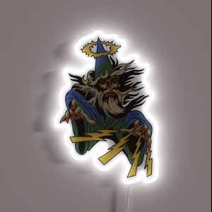 Traditional Wizard Tattoo RGB Neon Sign Traditional Wizard Tattoo RGB Neon Sign