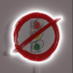 Traffic Light Government Prohibition Sign RGB Neon Sign