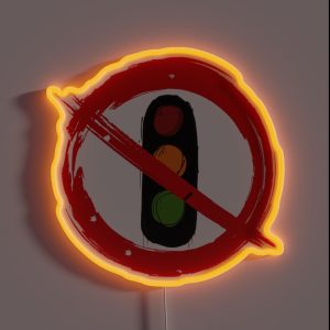 Traffic Light Traffic Light Government Prohibition Sign RGB Neon Sign