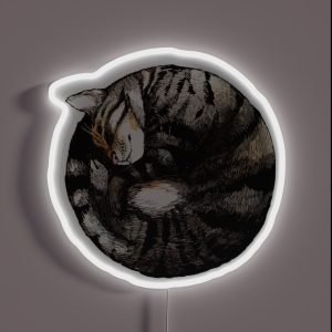 Tranquil Cat Sleeps In A Circle RGB Neon Sign