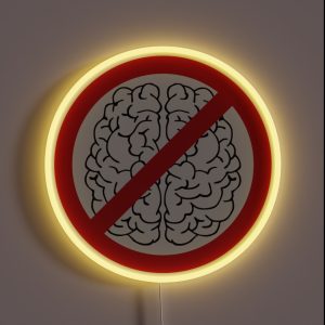 Transparent Nerd Prohibition Sign RGB Neon Sign Transparent Nerd Prohibition Sign RGB Neon Sign