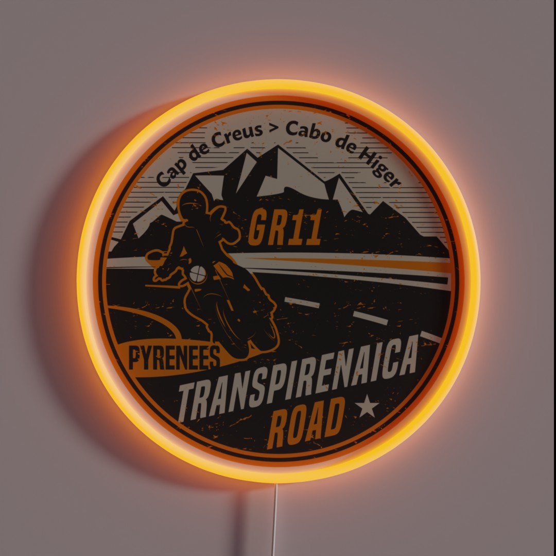 Transpirenaica Road RGB Neon Sign Transpirenaica Road RGB Neon Sign