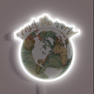 Travel The World Map RGB Neon Sign Travel The World Map RGB Neon Sign