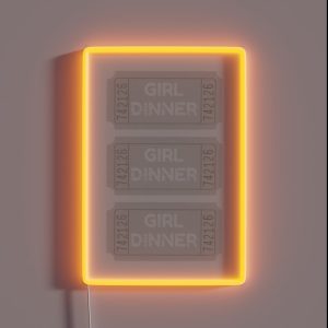 Trendy Neutral Beige Girl Dinner Tickets RGB Neon Sign