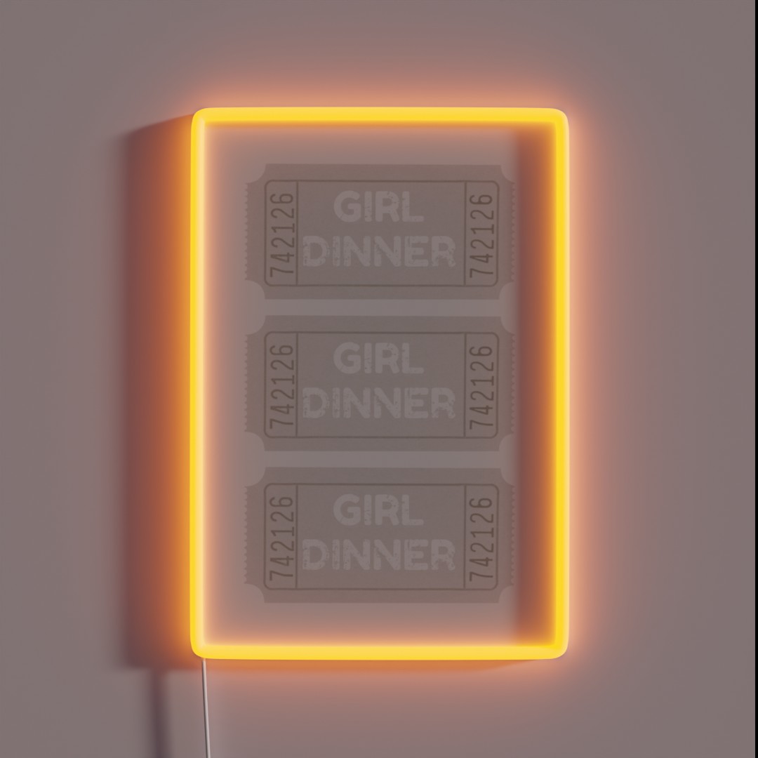 Trendy Neutral Beige Girl Dinner Tickets RGB Neon Sign Trendy Neutral Beige Girl Dinner Tickets RGB Neon Sign