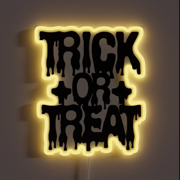 Trick Or Treat Black RGB Neon Sign