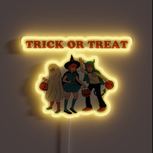 Trick Or Treat Retro Halloween RGB Neon Sign